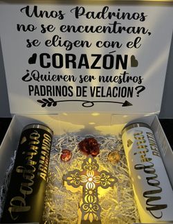 Padrinos/godparents Gift Sets With 2 Skinny Tumblers