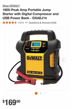 DEWALT DXAEJ14 1600A Portable Jump Starter