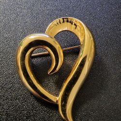 Vintage Napier Gold Toned Heart Pin