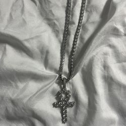 Diamond Tennis Chain With Pendant  925s Moissanite Gra Certified 