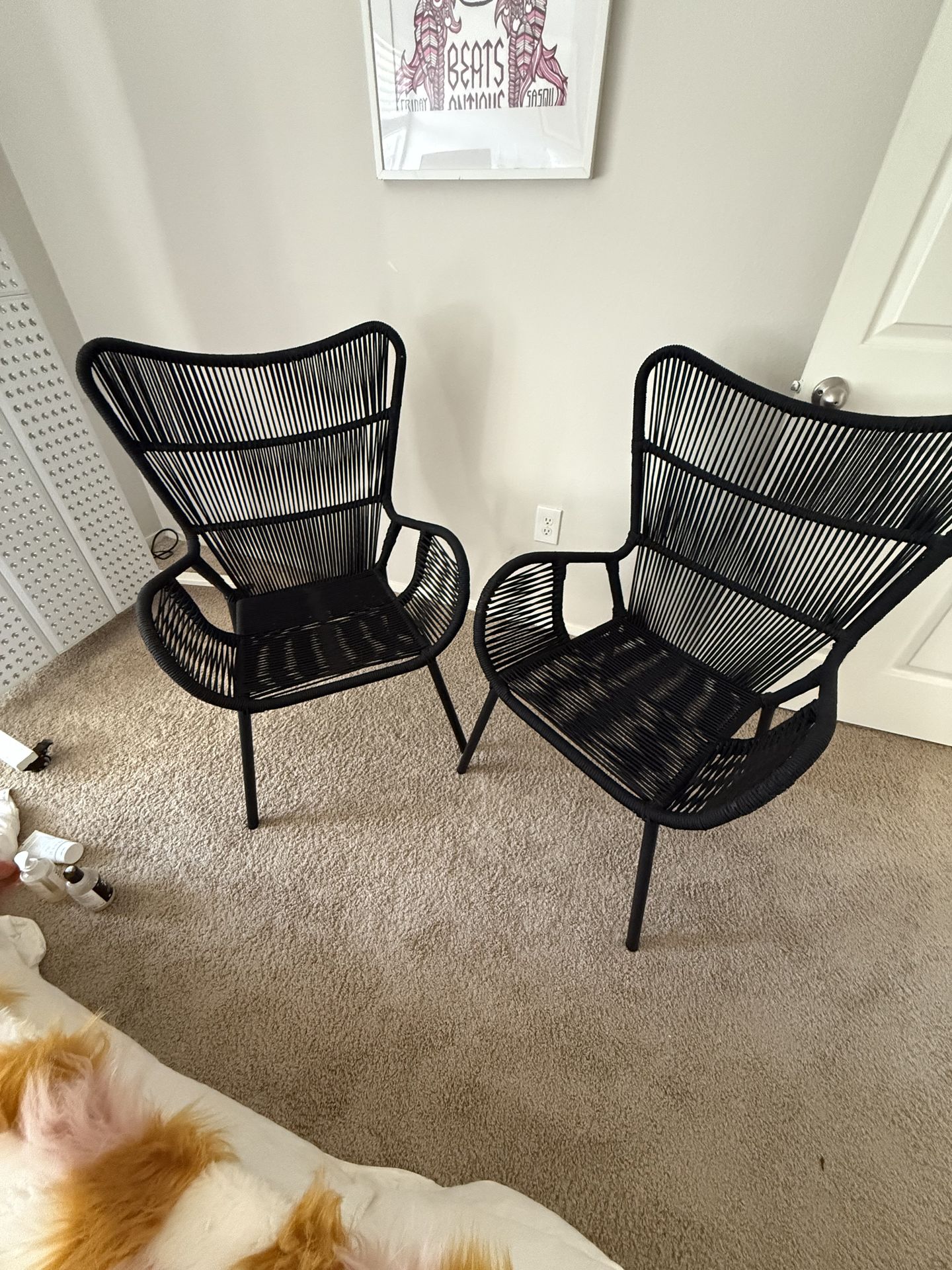 Black patio chairs