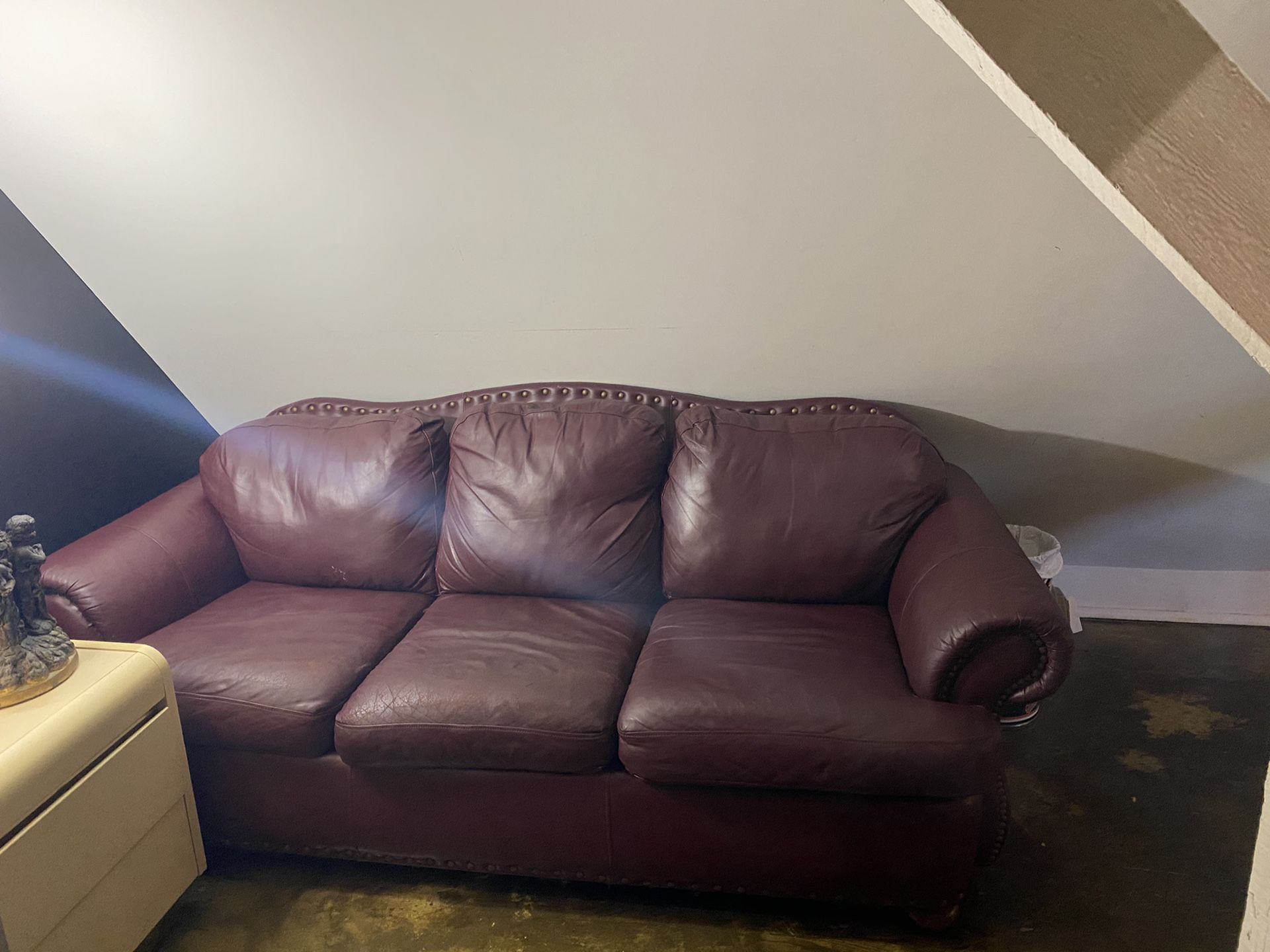 3 seater real leather couch