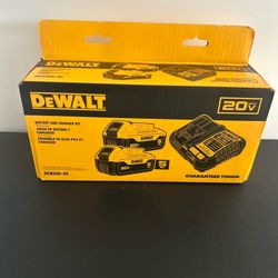 $130 NEW Dewalt 20-Volt 5.0Ah Battery Set (One Charger + Two Batteries)