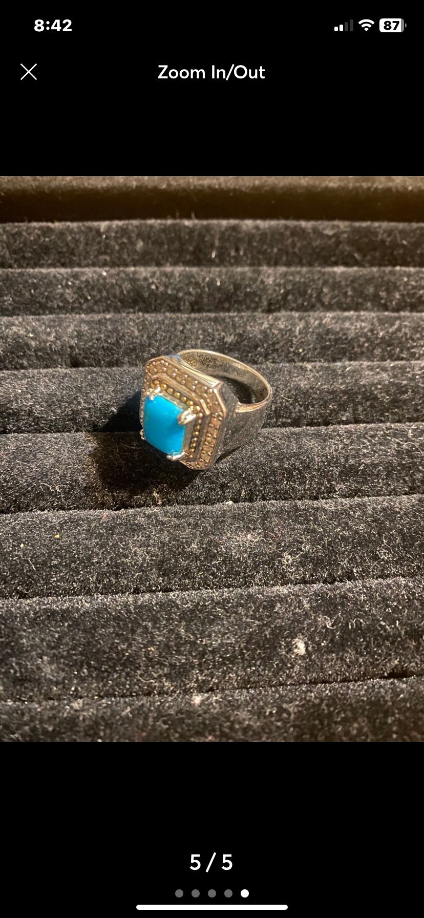 Sterling Silver And Turquoise Ring