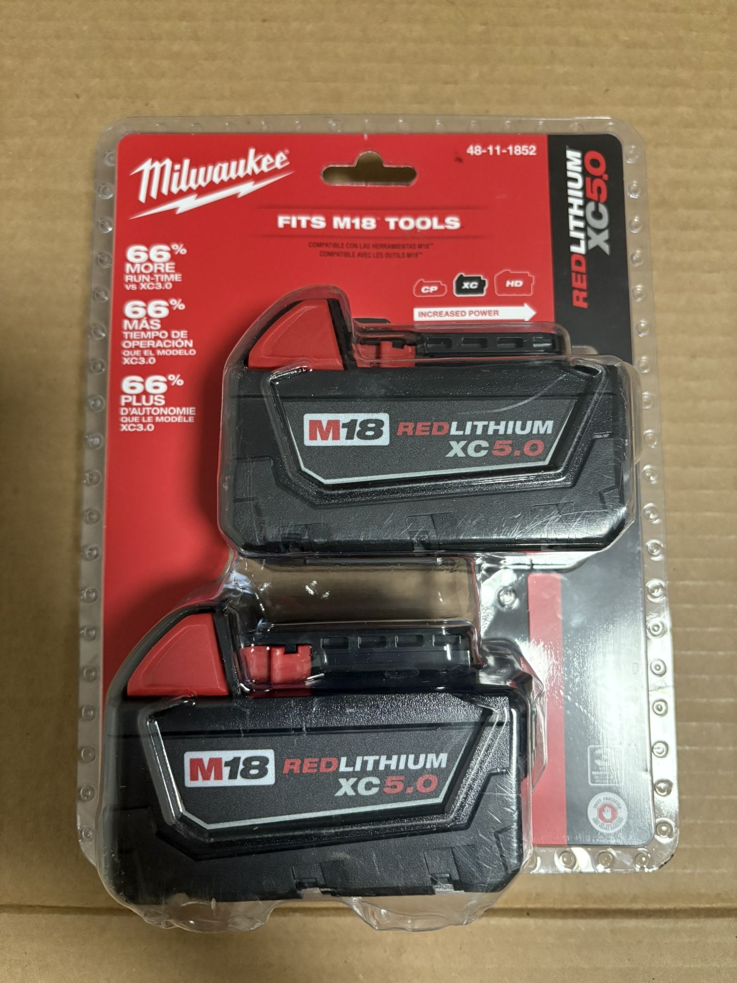 Milwaukee M18 High Capacity Pack Of Two 5.0 Sealed 