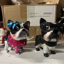 2  French Bulldogs Ornaments 