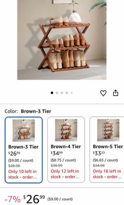 Bamboo Shoe Rack,Free Standing Shoe Rack for Closet,Portable Folding Shoe Storage Rack, Space Saving,Shoe Shelf for Bedroom Entryway Hallway Closet Li