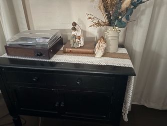 Black Wood Dresser with Drawers