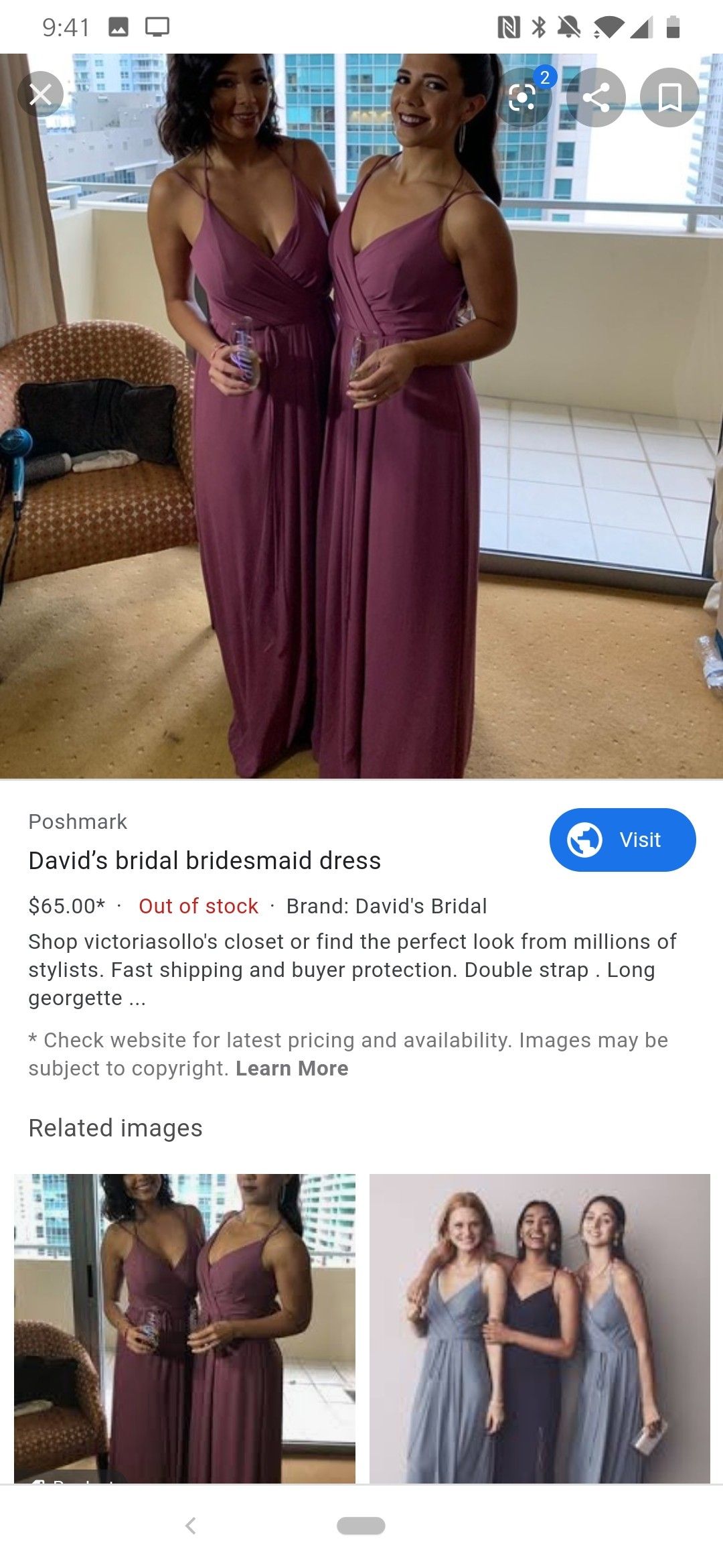 David\'s Bridal Bridesmaid Dress Size 10