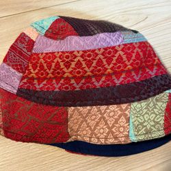 Colorful Patchwork Handmade Bucket Hat Adult Size Thai Fabric 