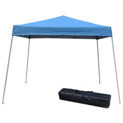 10 x 10 Pop Up Canopy Tent in Blue Outdoor Camping Use