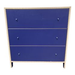 Modern Blue 3-Drawer Dresser Chest – 33” x 31.5” x 15.75”