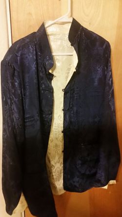 Reversable silk robe. From Hong Kong