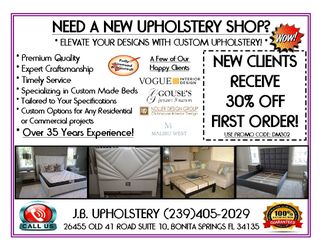 JB Upholstery Of Bonita Springs 30% Off !!!
