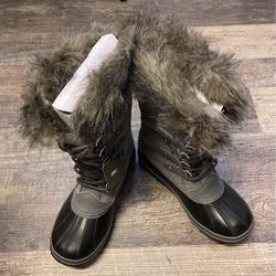 Sorel Joan Of Arctic Waterproof Women’s Boots, Black And Gray, New, Size 8