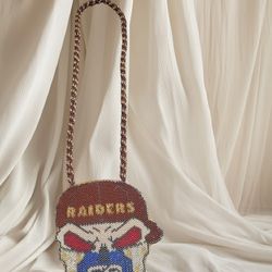 Hand Beaded Raiders Medallion 17"