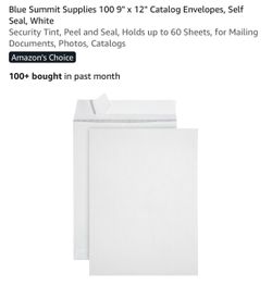 White catalog envelopes with self-seal closure. Durable construction protects documents and photos. White color provides a clean, professional look. C