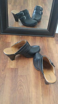 Black Leather Shoes (open back)