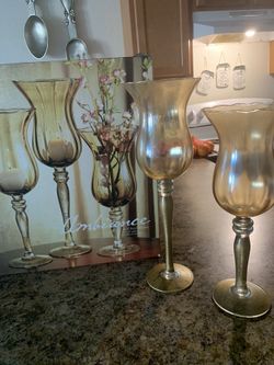 Kirklands Hurricane Candle Holders 2pc (one of them is missing)