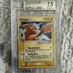 2006 Pokemon Ex Holon Phantoms Gold Star #104 Pikachu Holo R BGS 7.5 NM+