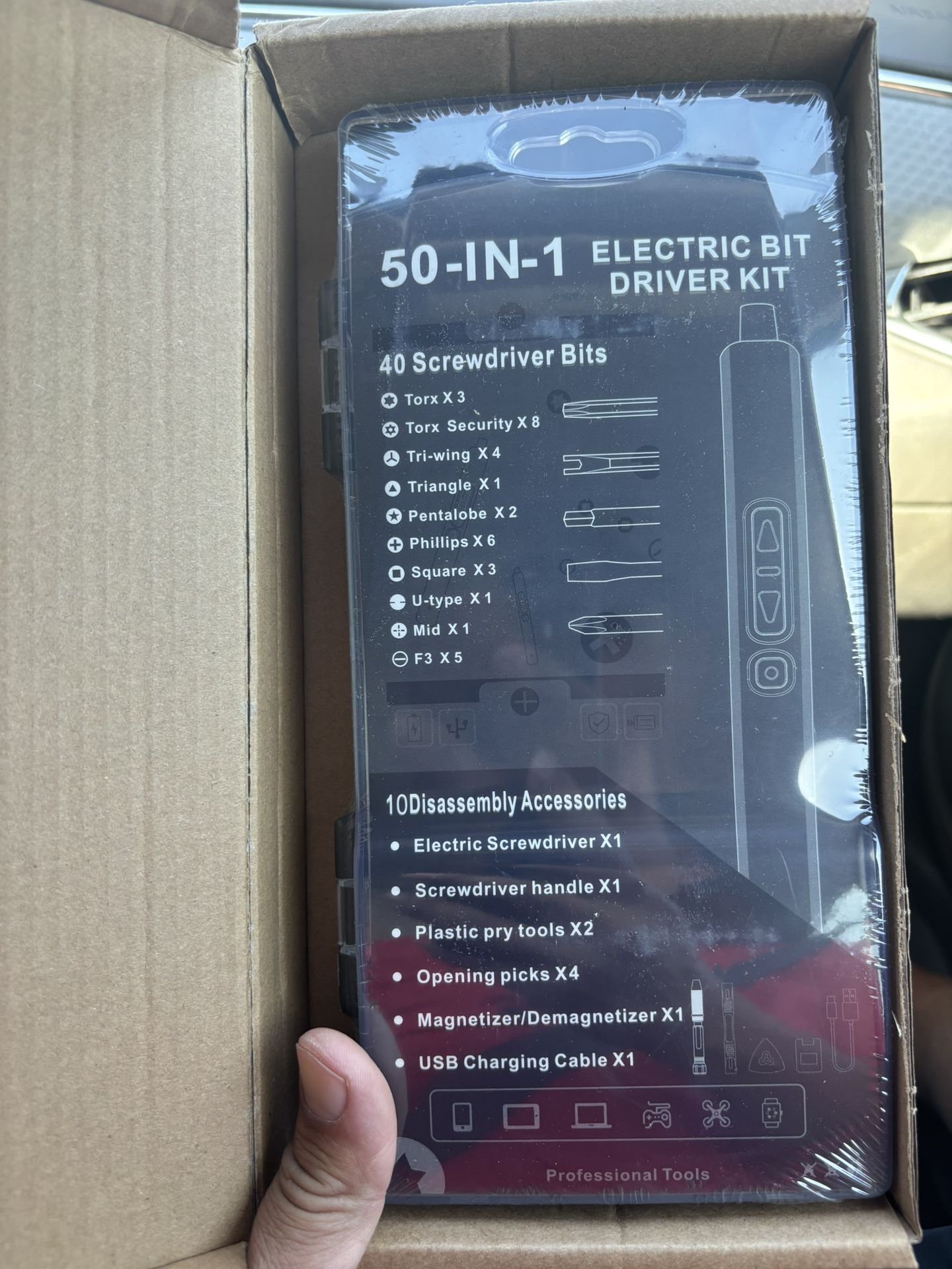 AFNZTME Electric Power Screwdriver Kit, Battery-Powered Mini Electric Screwdriver (50-IN-1)