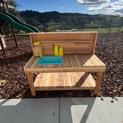 Kids play kitchen for outdoor garden helpers