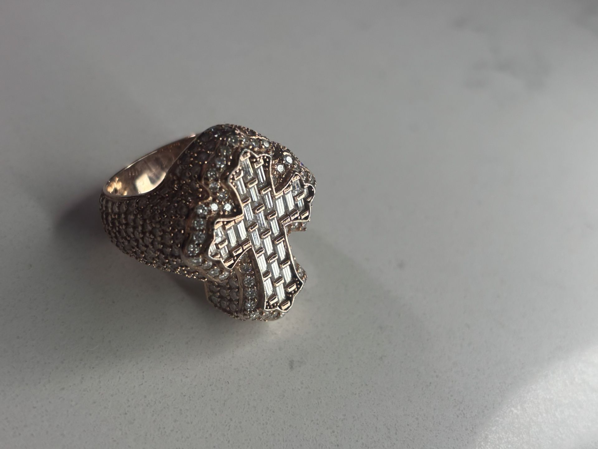 925 Silver Solid 14k Rose Gold Plate Ring