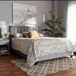 Free Same Day Delivery|Clare Grey and Black Full Panel Bed
