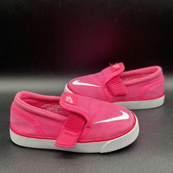 Nike SB Canvas Slip On Hoop & Loop Pink Shoes - Toddler Girls Size 7c (719746-600)