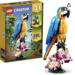 LEGO Creator 3 in 1 Exotic Parrot Building Toy Set, Transforms to 3 Different Animal Figures - from Colorful Parrot, to Swimming Fish, to Cute Frog