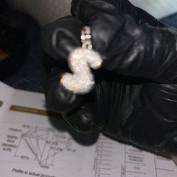 925 Itally Silver VVS Mossanite Pendant Letter S Shines Super Hard 🔥