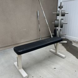 Weight Set With Bench And Two Bars 
