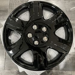15” black hubcaps 4 wheel rim covers fits toyota corrolla camrry honda civic, fit and more polveras tapas de rin negras