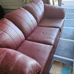 Burgundy Leather Couch