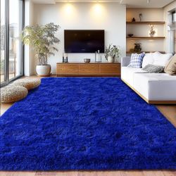 8x10ft blue shaggy area rug
