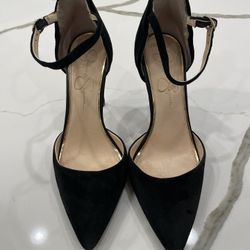 Jessica Simpson Black Suede Pump with Buckle