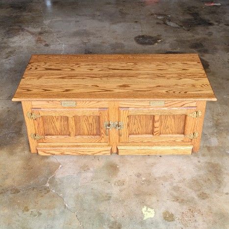 Vintage Oak White Clad Ice Box Coffee Table With Lift Top