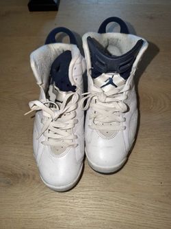 Air Jordan 6 White Navy High-Top Sneakers