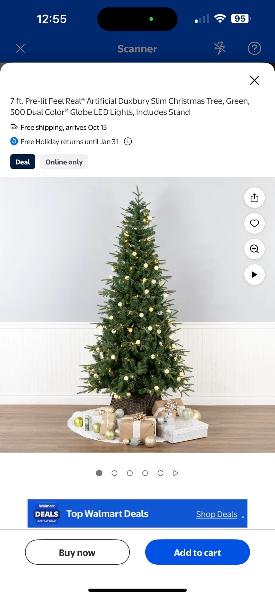 New National Tree Duxbury Slim Tree 7Ft. Globe LED Lights. Must Pick Up
