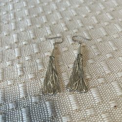 Vintage Southwestern Style Sterling Silver Loop Earrings