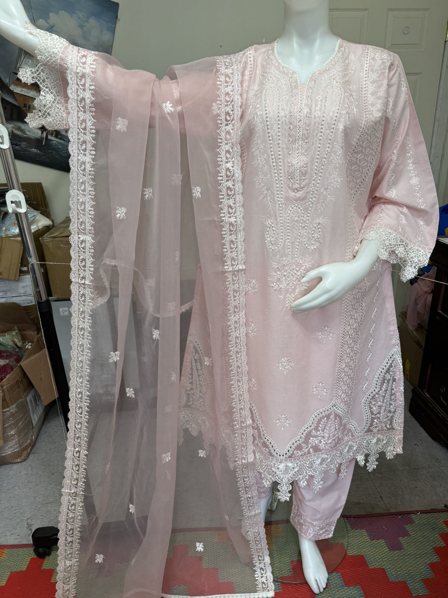Luxury Cotton Party Wear Dress