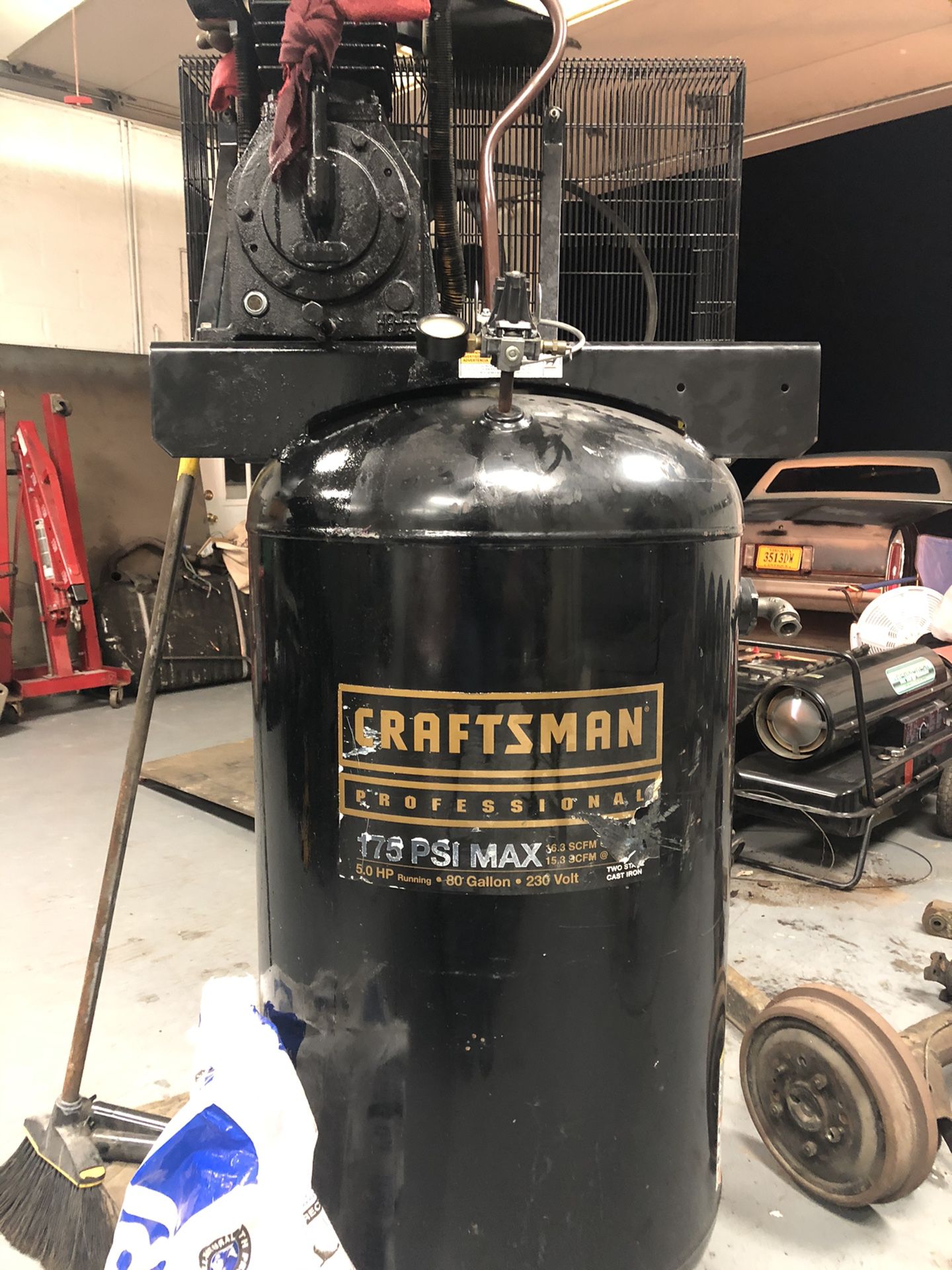Craftsman air compressor 80 gallon for parts or fixer upper