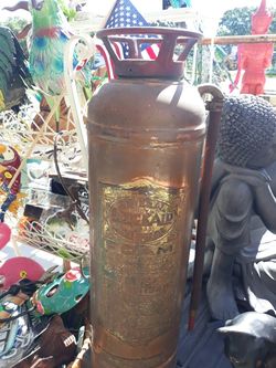 Antique copper fire extinguisher
