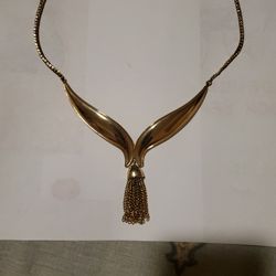Vintage 1972 "Royal Tassel"Gold Tone Statement Necklace