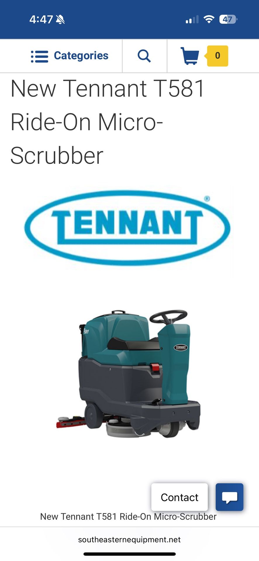 Tennant T581 Ride-on Micro Scrubber
