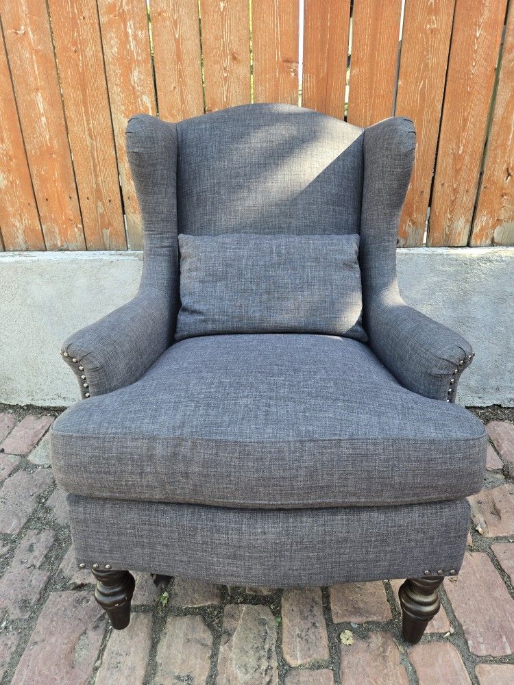 Wingback Gray Cushion Chair for Home