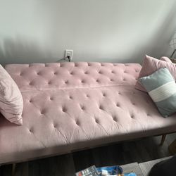 Pink Convertible Couch 