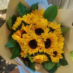Sunflower Bouquet Basket Flowers Arrangements 