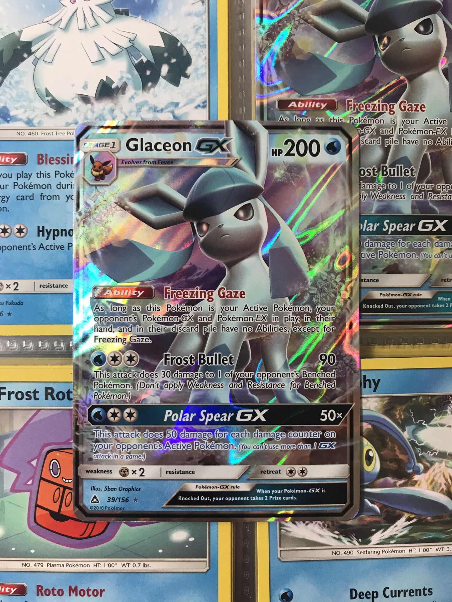 Ultra Prism Glaceon GX 39/156 Ultra Rare Holo Pokémon Card
