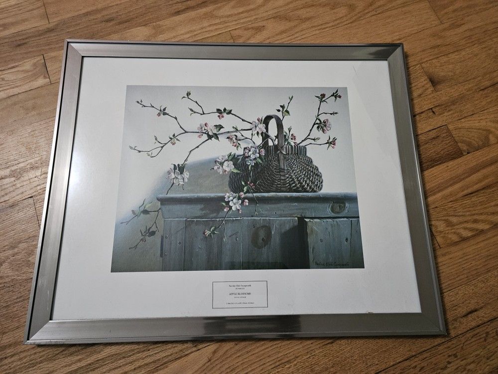 Apple Blossom 24x20 Silver Framed Art Print by Campanelli, Pauline Eble